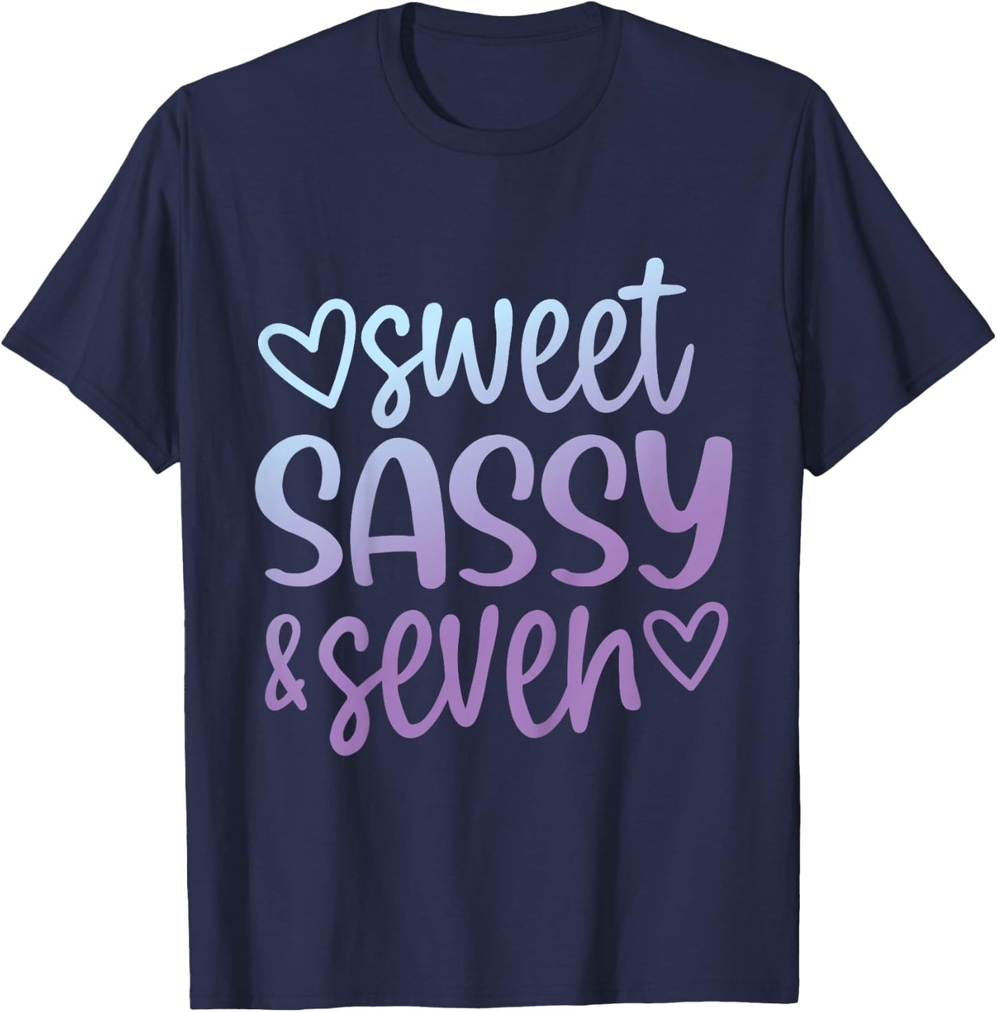 Tie Dye Sweet Sassy and Seven 7th Birthday Girls 7 Years Old T-Shirt - T-Shirt | Navy
