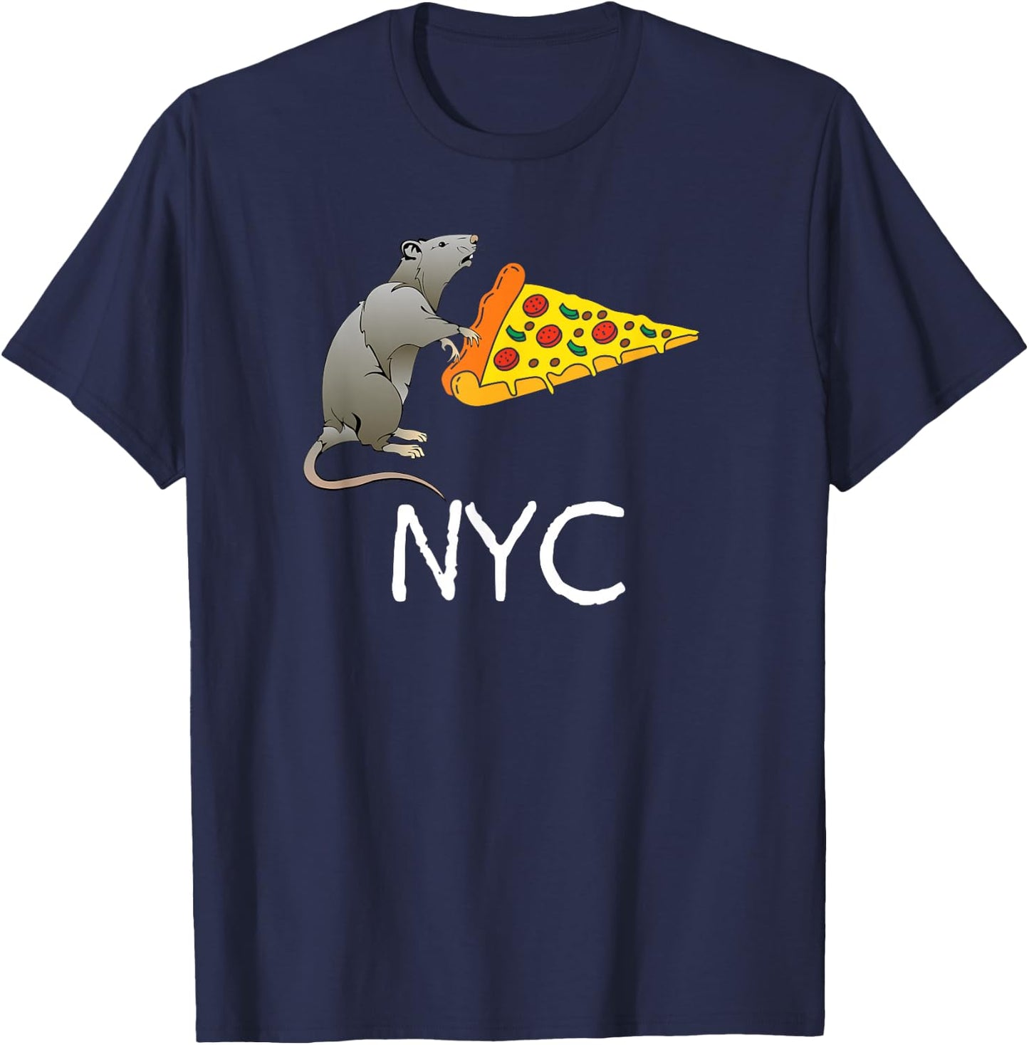 NYC, Pizza Rat T-Shirt - T-Shirt | Navy