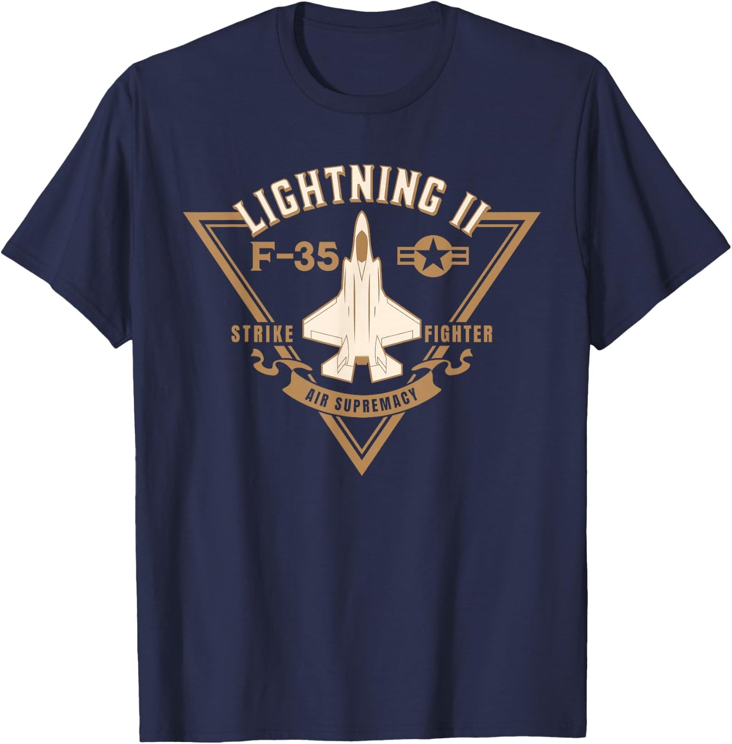 F 35 Jet Fighter Military Aircraft Design T-Shirt - T-Shirt | Navy