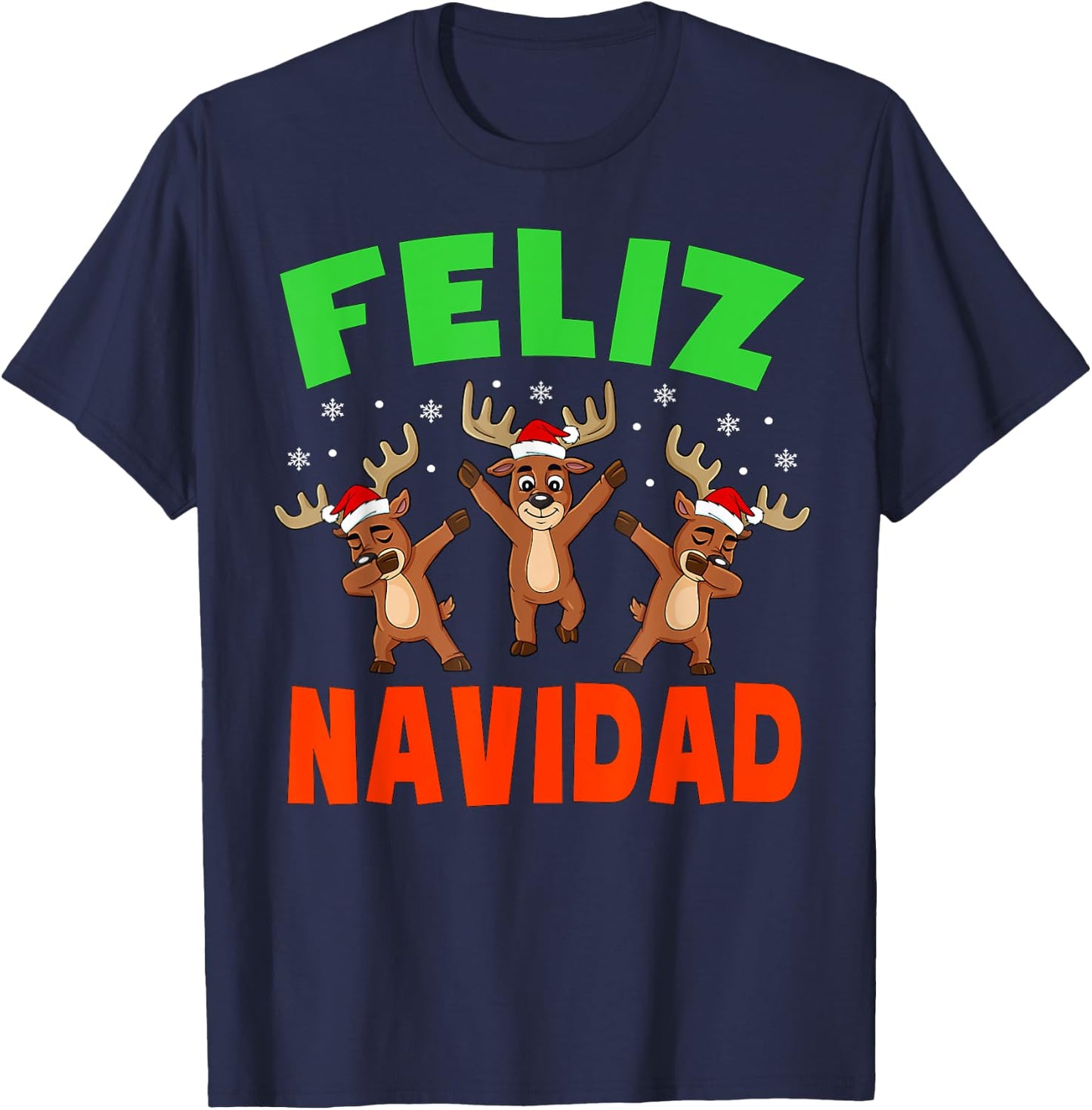 Feliz Navidad Shirt Kids Family Christmas Pajamas Men Women T-Shirt - T-Shirt | Navy
