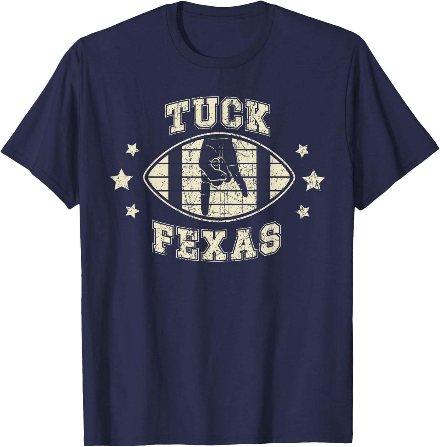 Tuck Fexas Horns Down Funny Beat Texas T-Shirt - T-Shirt | Navy