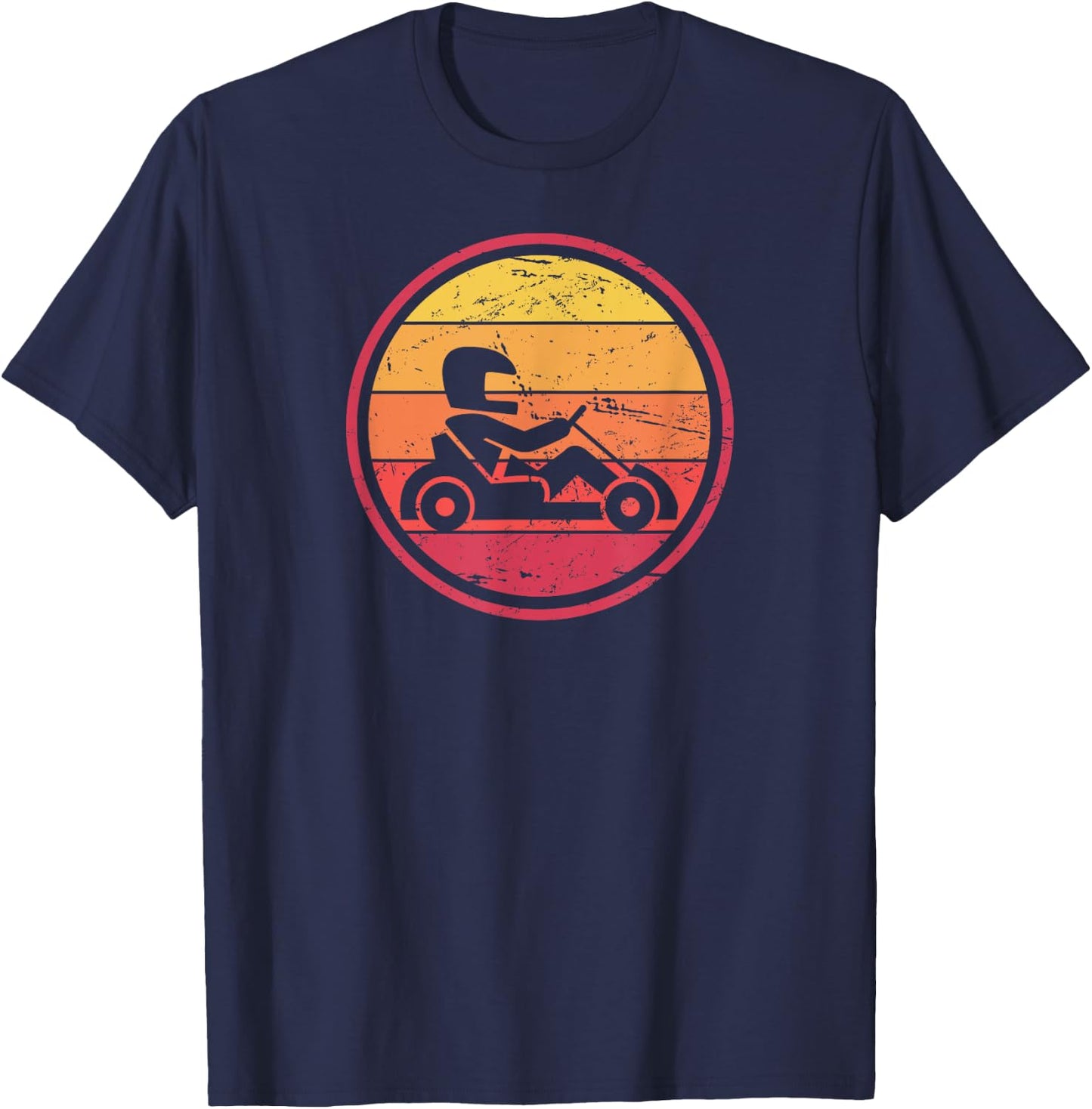 Go Cart Racing Gift "Retro Vintage" - Go Kart T-Shirt - T-Shirt | Navy