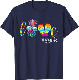 LOVE Gigi Life Pineapple Flip Flop Funny Gift T-Shirt - T-Shirt | Navy