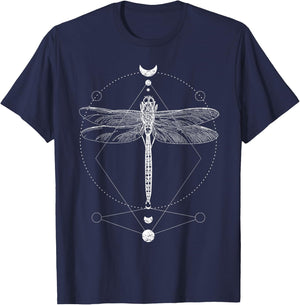 Moon phases Dragonfly - Moon phase Witchcraft Occult T-Shirt - T-Shirt | Navy