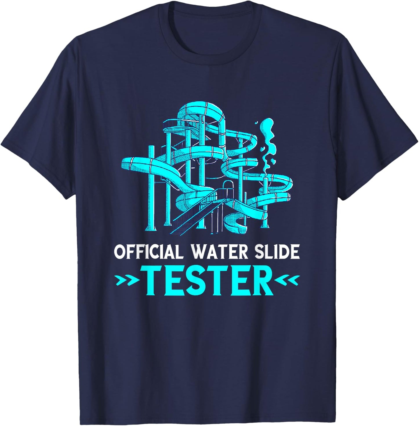Water Slide Tester Swimmer Aqua Park Waterpark Lover Slides T-Shirt - T-Shirt | Navy