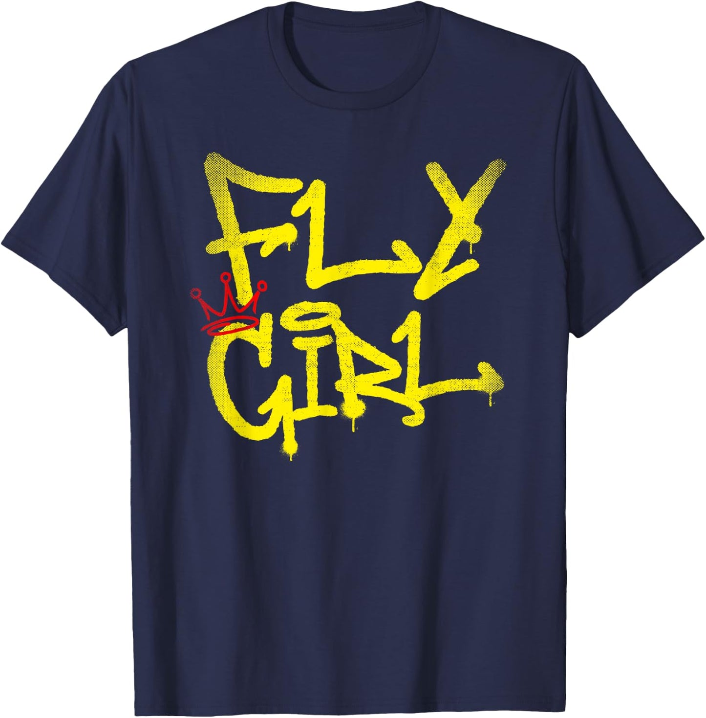 Fly Girl 80s 90s Rap B-Girl Old School Hip Hop Graffiti T-Shirt - T-Shirt | Navy