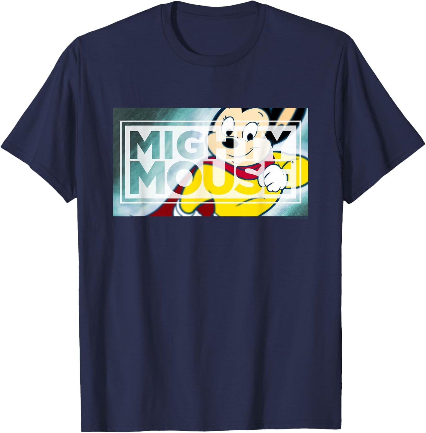 Mighty Mouse Mighty Rectangle T-Shirt - T-Shirt | Navy