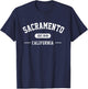 Sacramento California Est 1849 Vintage Retro Athletic Style T-Shirt - T-Shirt | Navy