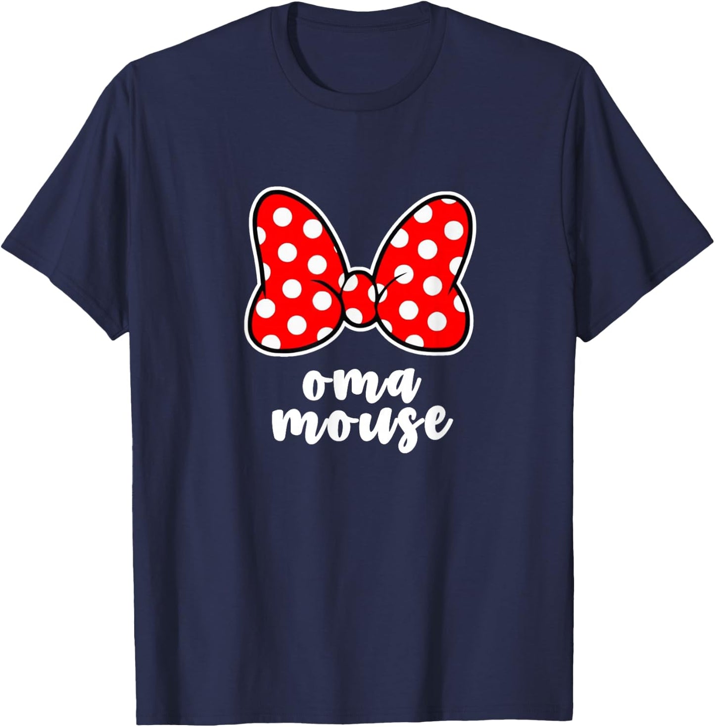Oma Mouse Family Vacation Bow T-Shirt - T-Shirt | Navy