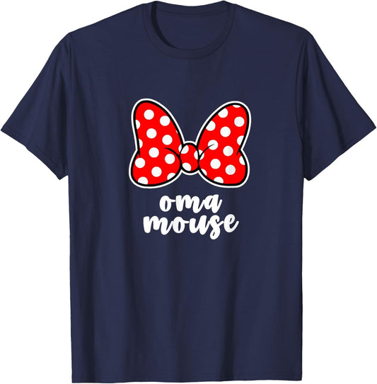 Oma Mouse Family Vacation Bow T-Shirt - T-Shirt | Navy