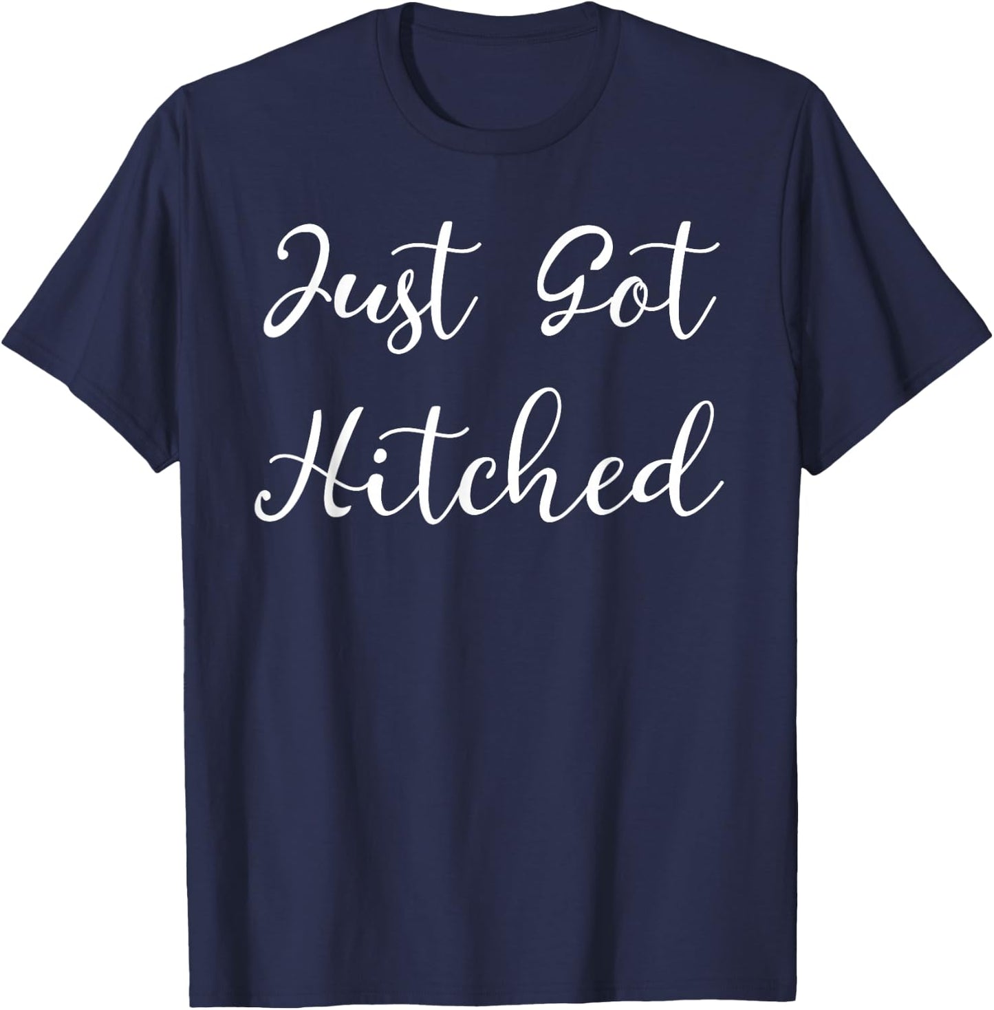 Just Got Hitched Bride Meme Design T-Shirt - T-Shirt | Navy