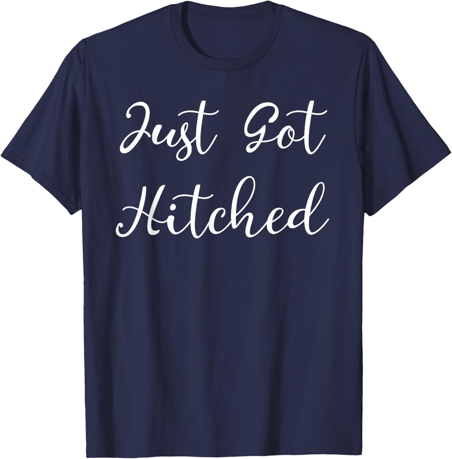 Just Got Hitched Bride Meme Design T-Shirt - T-Shirt | Navy