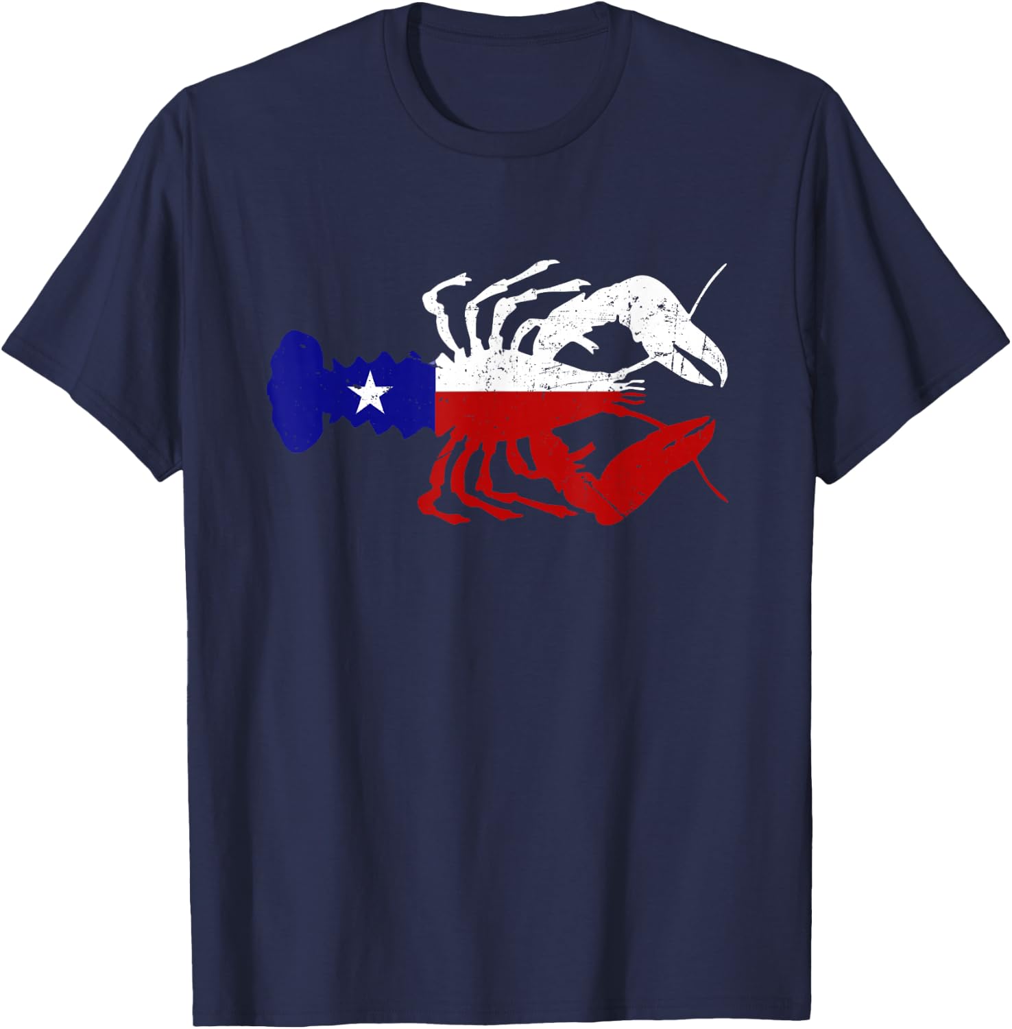 Crawfish Texas Seafood Shellfish Lone Star Southern Food T-Shirt - T-Shirt | Navy