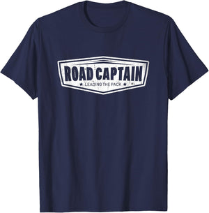 Motorcycle Road Captain Biker T-Shirt - T-Shirt | Navy
