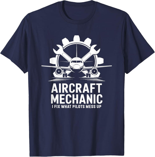 Aviation Mechanic Quote for Aircraft Tech Maintenance T-Shirt - T-Shirt | Navy