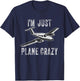 I'm Just Plane Crazy - Funny Airplanes Aircrafts Pilots Kids T-Shirt - T-Shirt | Navy