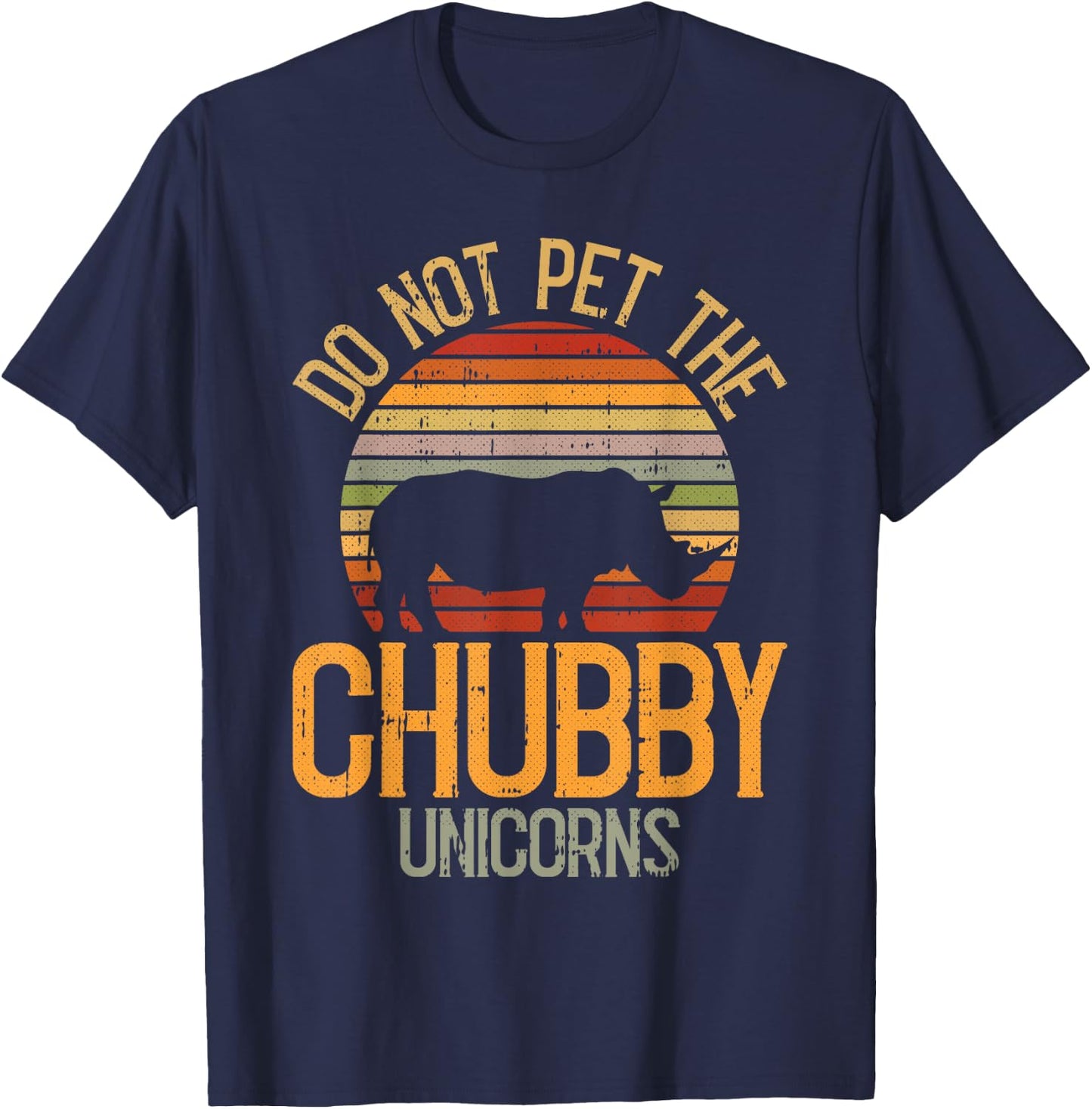Do Not Pet The Chubby Unicorn Lazy Halloween Costume Rhino T-Shirt - T-Shirt | Navy