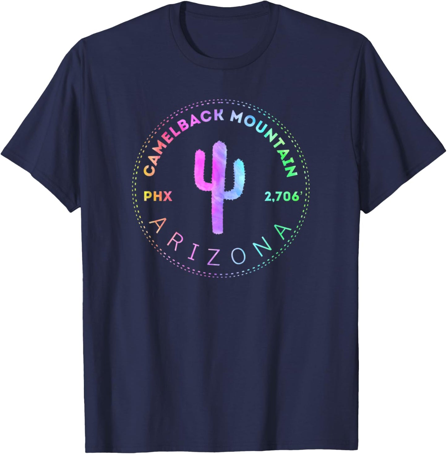 Camelback Mountain - Phoenix Arizona Climbing Hiking Tie Dye T-Shirt - T-Shirt | Navy