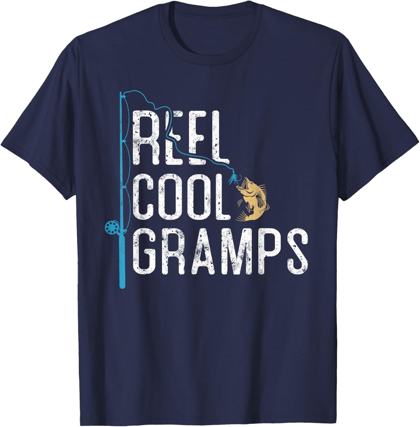 Reel Cool Gramps vintage funny fishing rod gifts for Gramps T-Shirt - T-Shirt | Navy