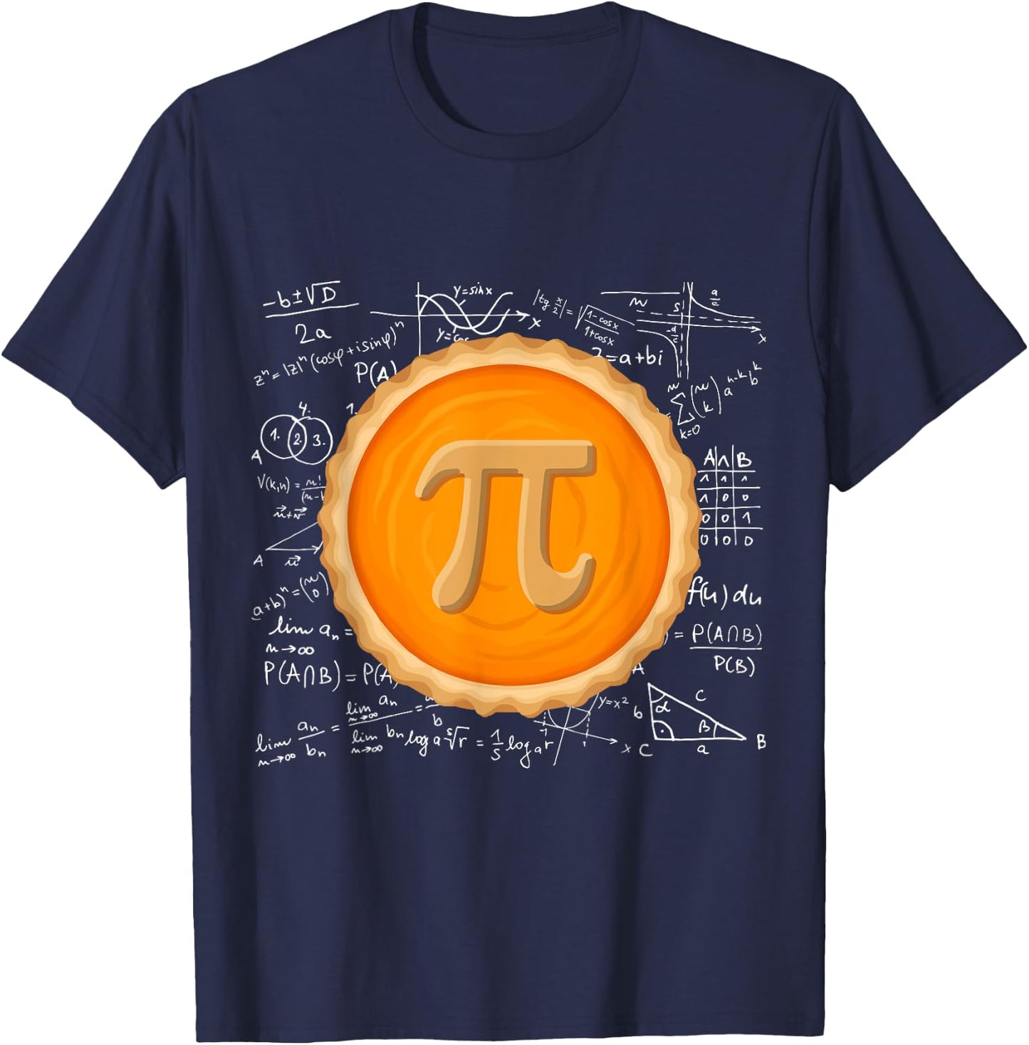 Pumpkin Pie Math Shirt Pi Day Funny Halloween Thanksgiving T-Shirt - T-Shirt | Navy