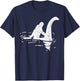 Bigfoot Riding Loch Ness Funny Believe Sasquatch Nessie Gift T-Shirt - T-Shirt | Navy
