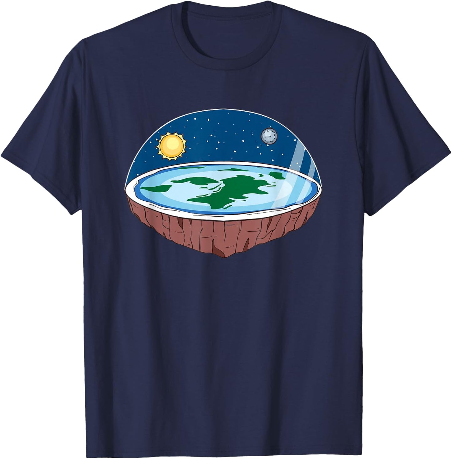 Flat Earth Ice Wall Shirt Flat Theory Society T-Shirt - T-Shirt | Navy