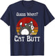Retro Vintage Guess What Cat Butt Funny T-Shirt - T-Shirt | Navy