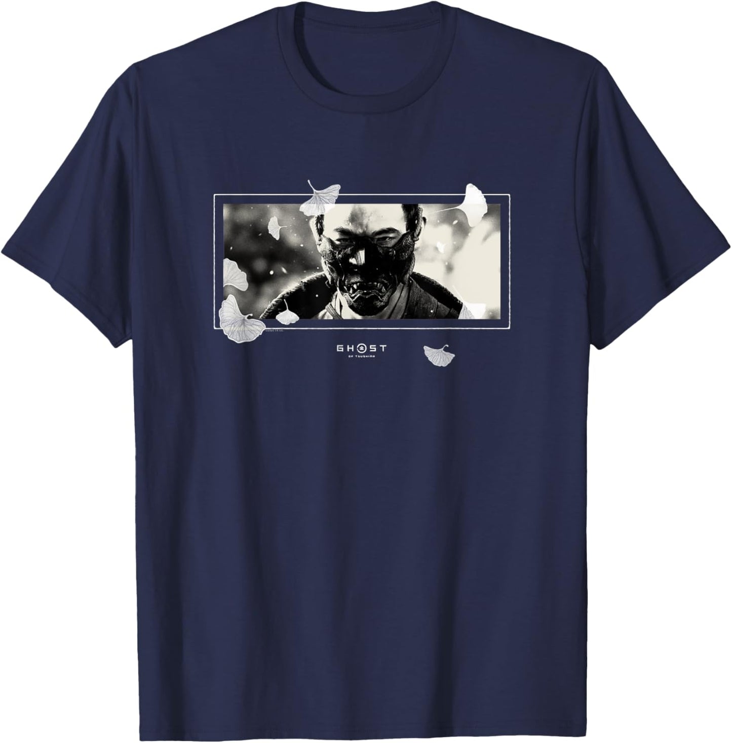 Ghost of Tsushima White Falling Leaves T-Shirt - T-Shirt | Navy