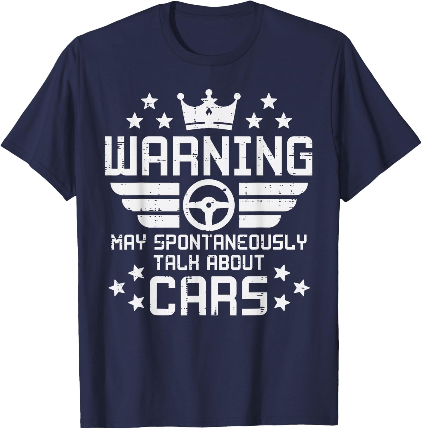 Warning Talk About Cars Funny Car Auto Mechanic Garage Men T-Shirt - T-Shirt | Navy
