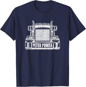 Peter Power Semi Truck Driving CDL Trucker T-Shirt - T-Shirt | Navy