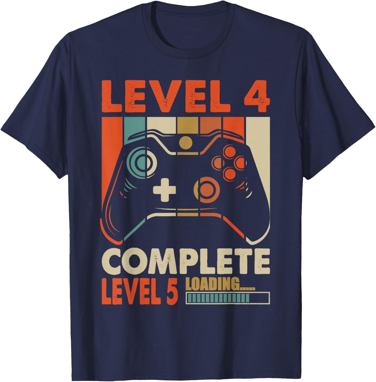 Vintage 4th Year Wedding Anniversary Funny Level 4 Complete T-Shirt - T-Shirt | Navy
