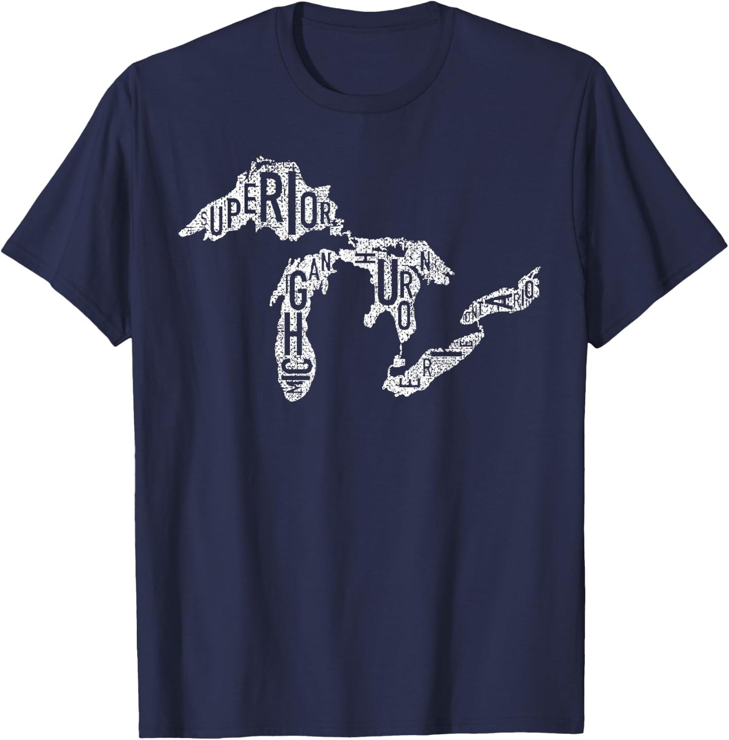 Distressed Great Lakes T-Shirt - T-Shirt | Navy
