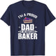 Proud Dad of an Awesome Baker Father Pastry Chef T-Shirt - T-Shirt | Navy