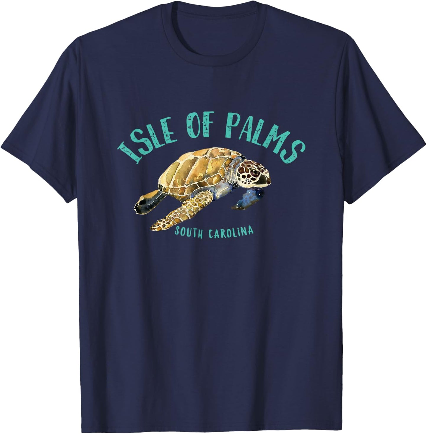 Isle of Palms South Carolina Sea Turtle Design T-Shirt - T-Shirt | Navy
