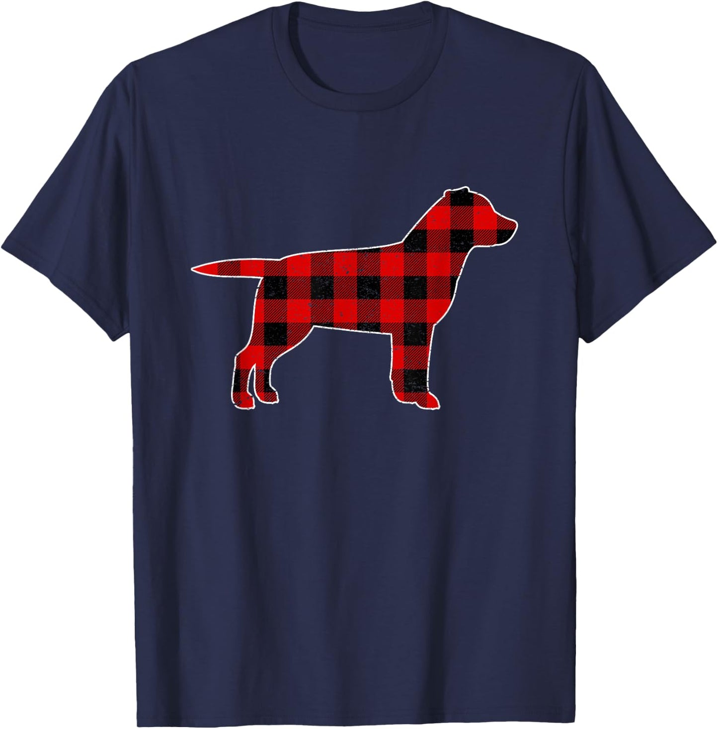 Christmas Buffalo Plaid Labrador Shirt, Christmas Dog Pajama Women Kids T-Shirt - T-Shirt | Navy