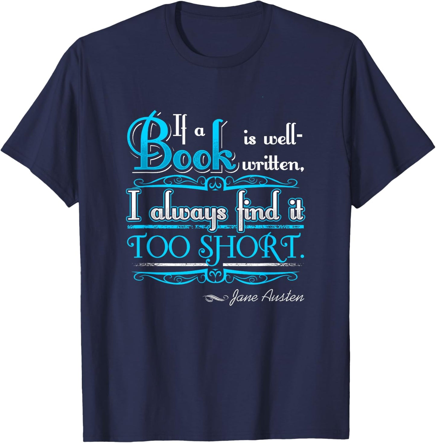 Jane Austen Bookworm Shirt Literary Gifts Book Lovers T-Shirt - T-Shirt | Navy