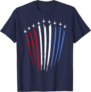 Red White Blue Air Force Planes T-Shirt - T-Shirt | Navy