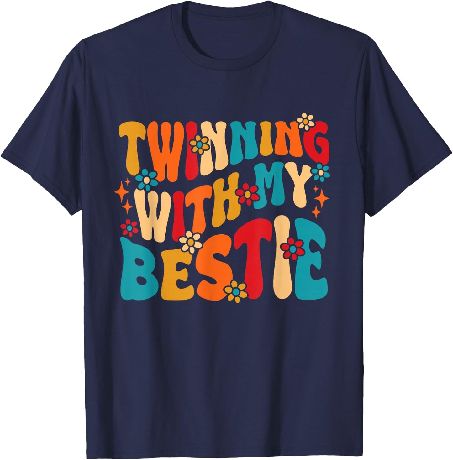 Spirit Week Twinning with My Bestie Matching Twins T-Shirt - T-Shirt | Navy