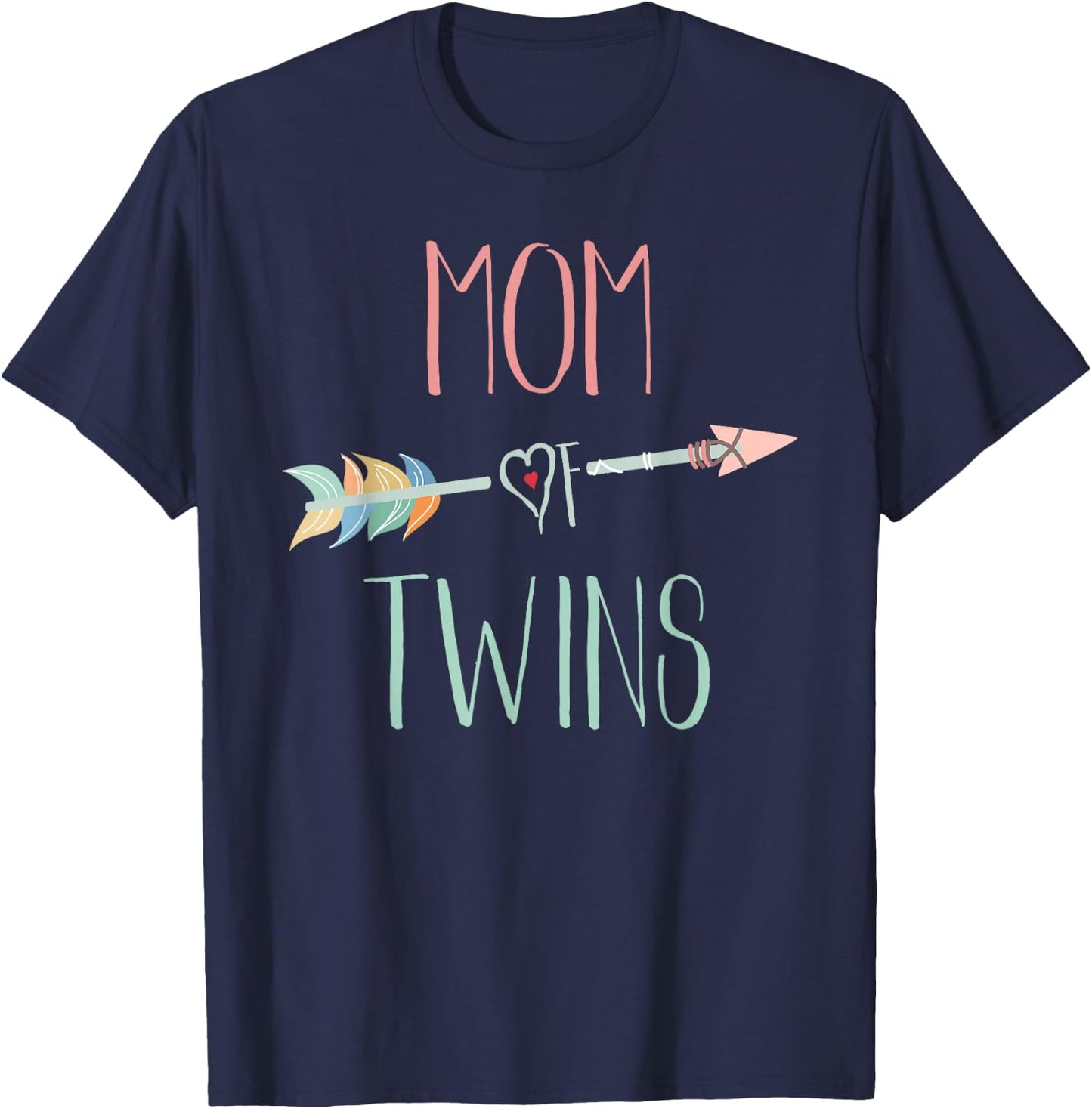 Mom of Twins Mother's Day Gift T-Shirt - T-Shirt | Navy