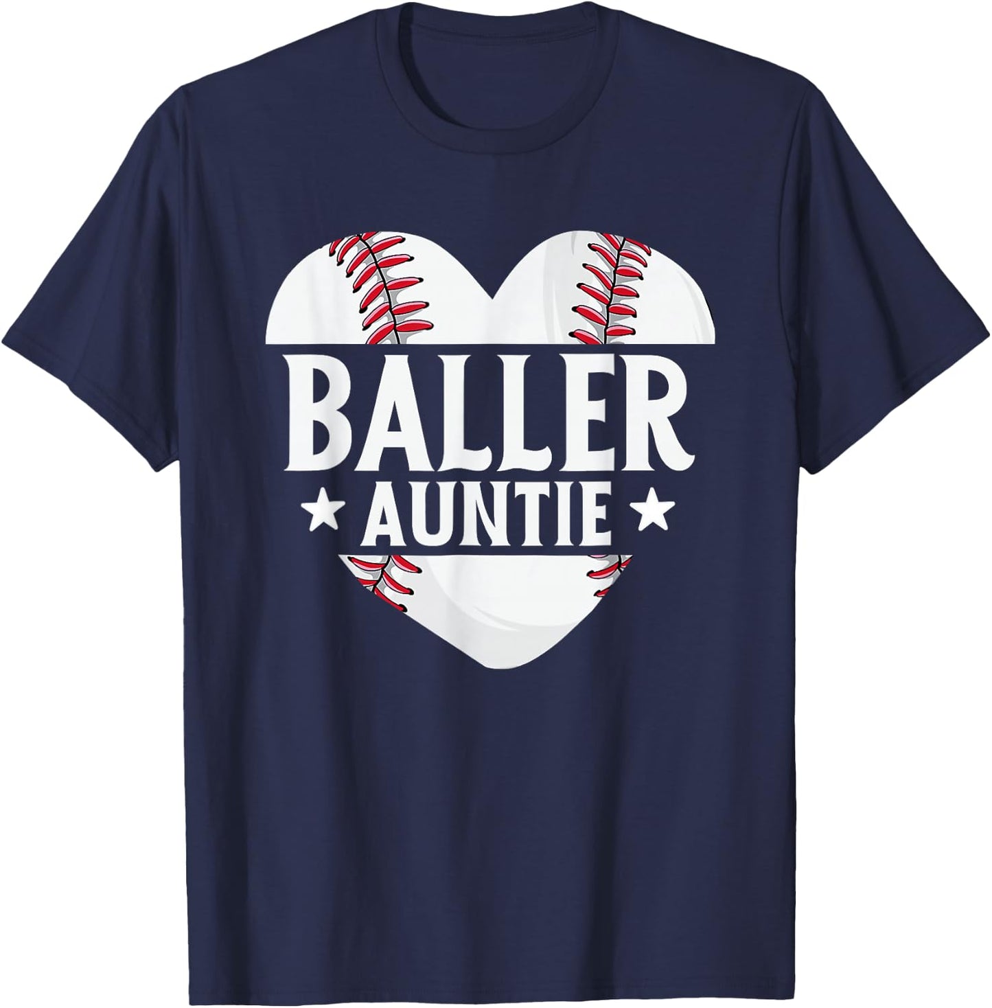 Baseball Aunt Gifts Baller Auntie Mother's Day Mom Women T-Shirt - T-Shirt | Navy
