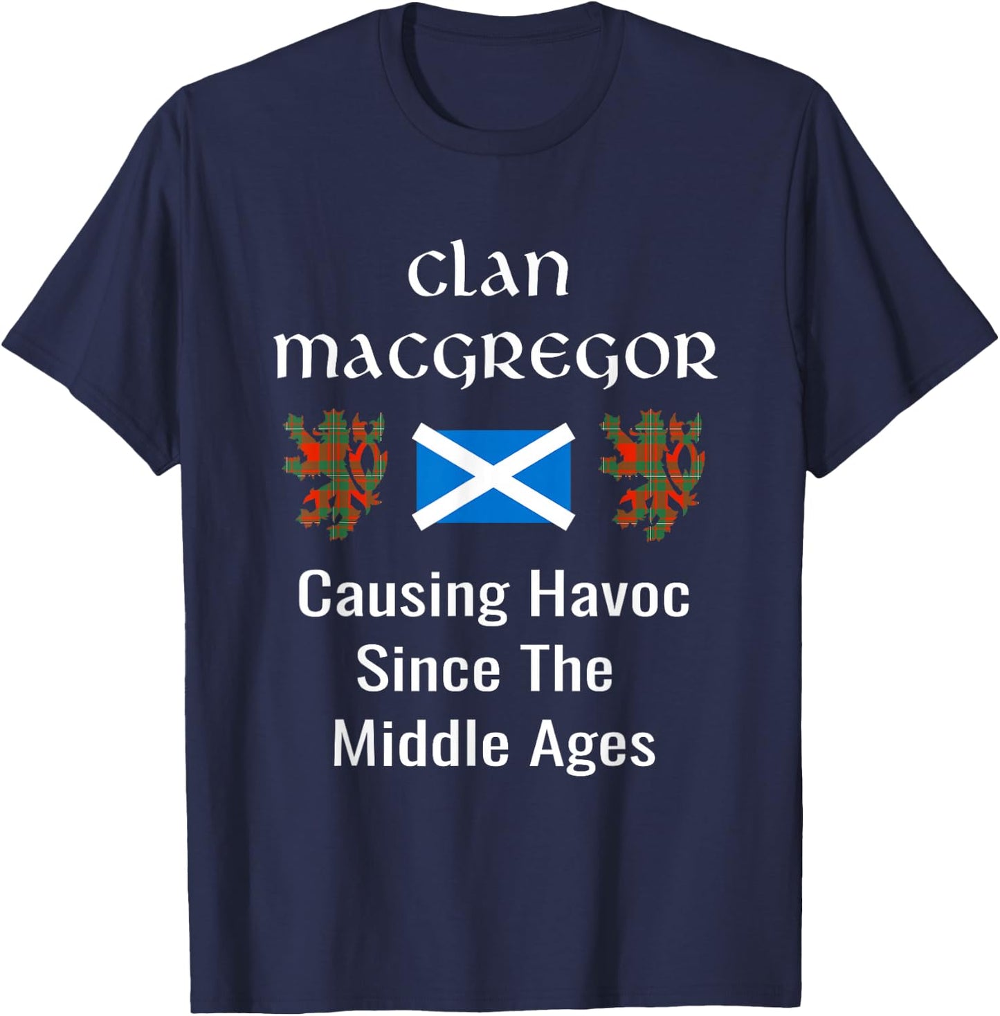 Clan Macgregor Tartan Scottish Family Name Scotland Pride T-Shirt - T-Shirt | Navy