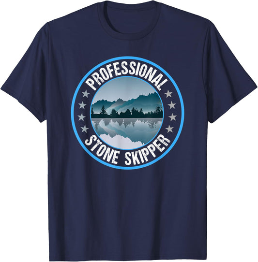 Professional Stone Skipper Stone Skipping T-Shirt - T-Shirt | Navy