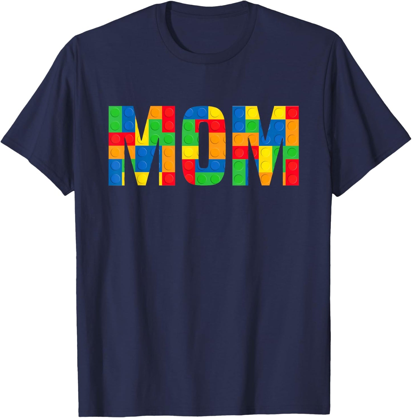 Mom Brick Master Builder Funny Building Blocks Mom T-Shirt - T-Shirt | Navy