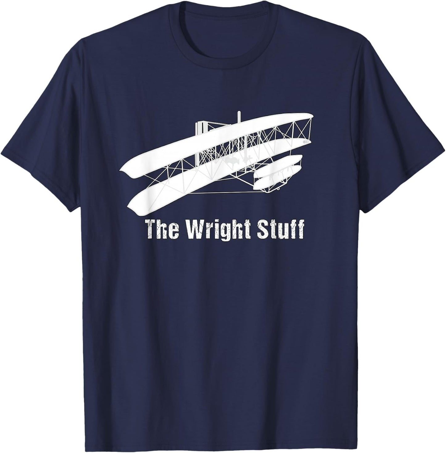 Funny Aviation Shirts-The Wright Stuff Pilot AvGeek Airplane T-Shirt - T-Shirt | Navy