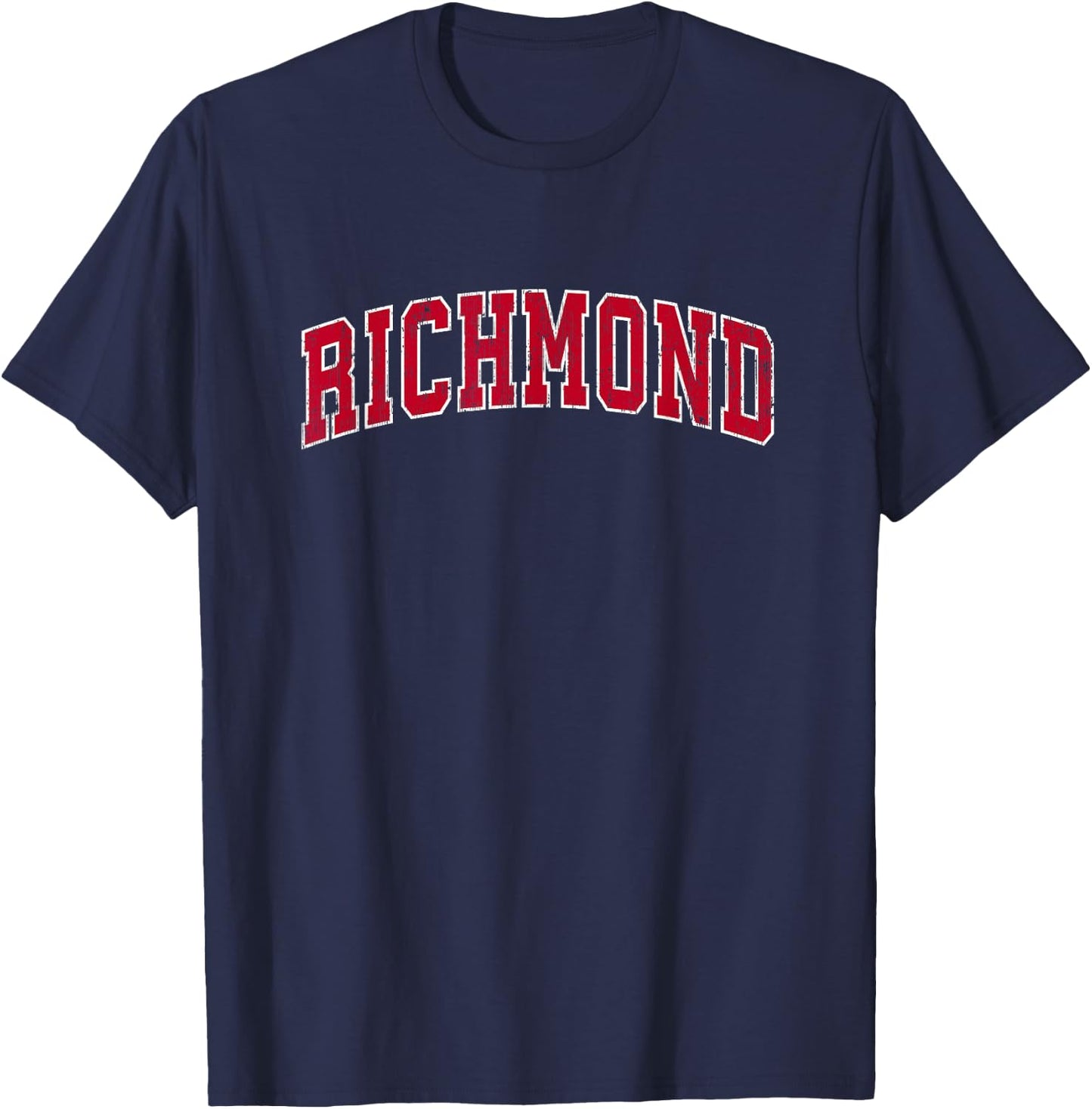 Richmond Virginia VA Vintage Sports Design Red Design T-Shirt - T-Shirt | Navy