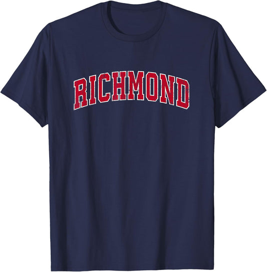 Richmond Virginia VA Vintage Sports Design Red Design T-Shirt - T-Shirt | Navy