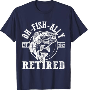 O-Fish-Ally Retired Since 2022 Fishing Retirement T-Shirt - T-Shirt | Navy