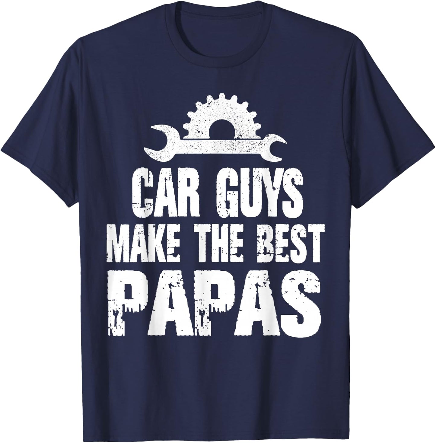 Proud Papa Car Guys Make The Best Brother Mechanic Crew T-Shirt - T-Shirt | Navy