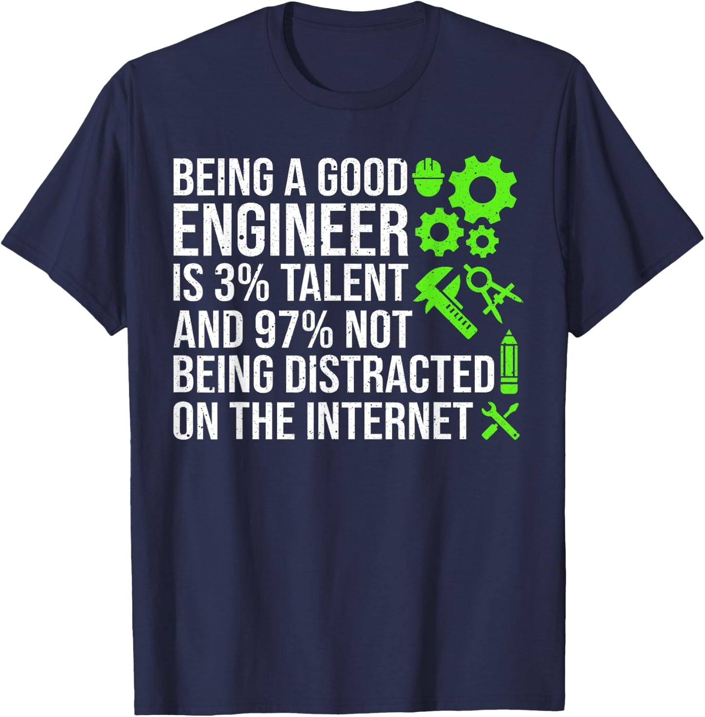 Funny Engineer Art Men Women Mechanical Engineering Lovers T-Shirt - T-Shirt | Navy