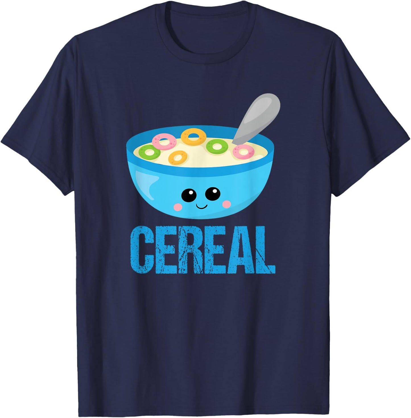 Cute Cereal & Milk Couples Halloween Costume His & Hers T-Shirt - T-Shirt | Navy
